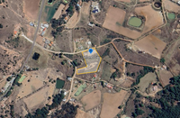 Imagen a&eacute;rea del terreno en venta ubicado en el paraje Tichculu, Diximoxi, Atlacomulco, Estado de M&eacute;xico, delimitado en color amarillo.