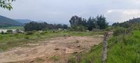 Terreno en venta en Diximoxi, Atlacomulco, con zona despejada, vegetación y camino lateral.